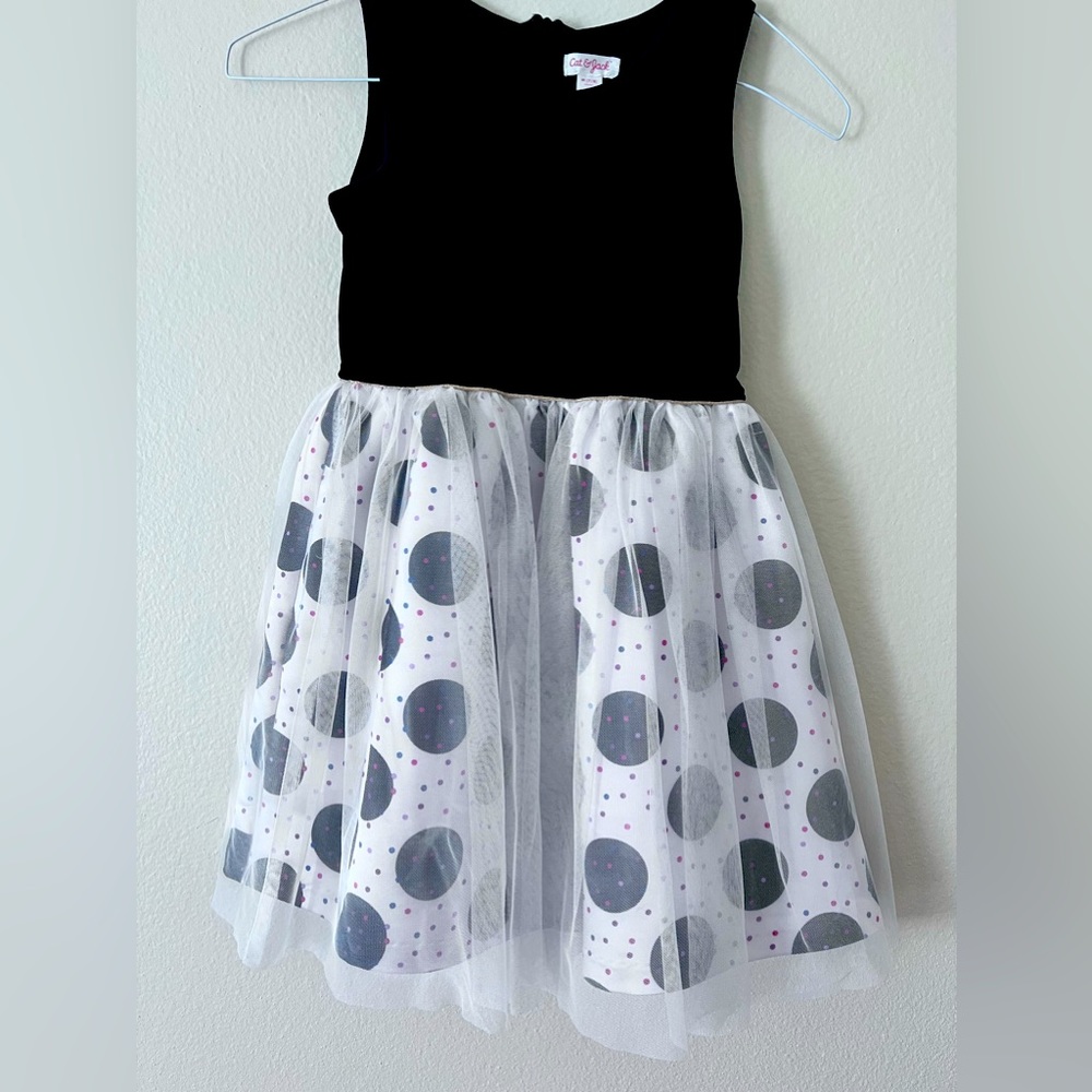 Cat and Jack dress for girls black velvet top and tulle skirt bottom size M